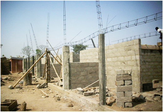 Murs en construction