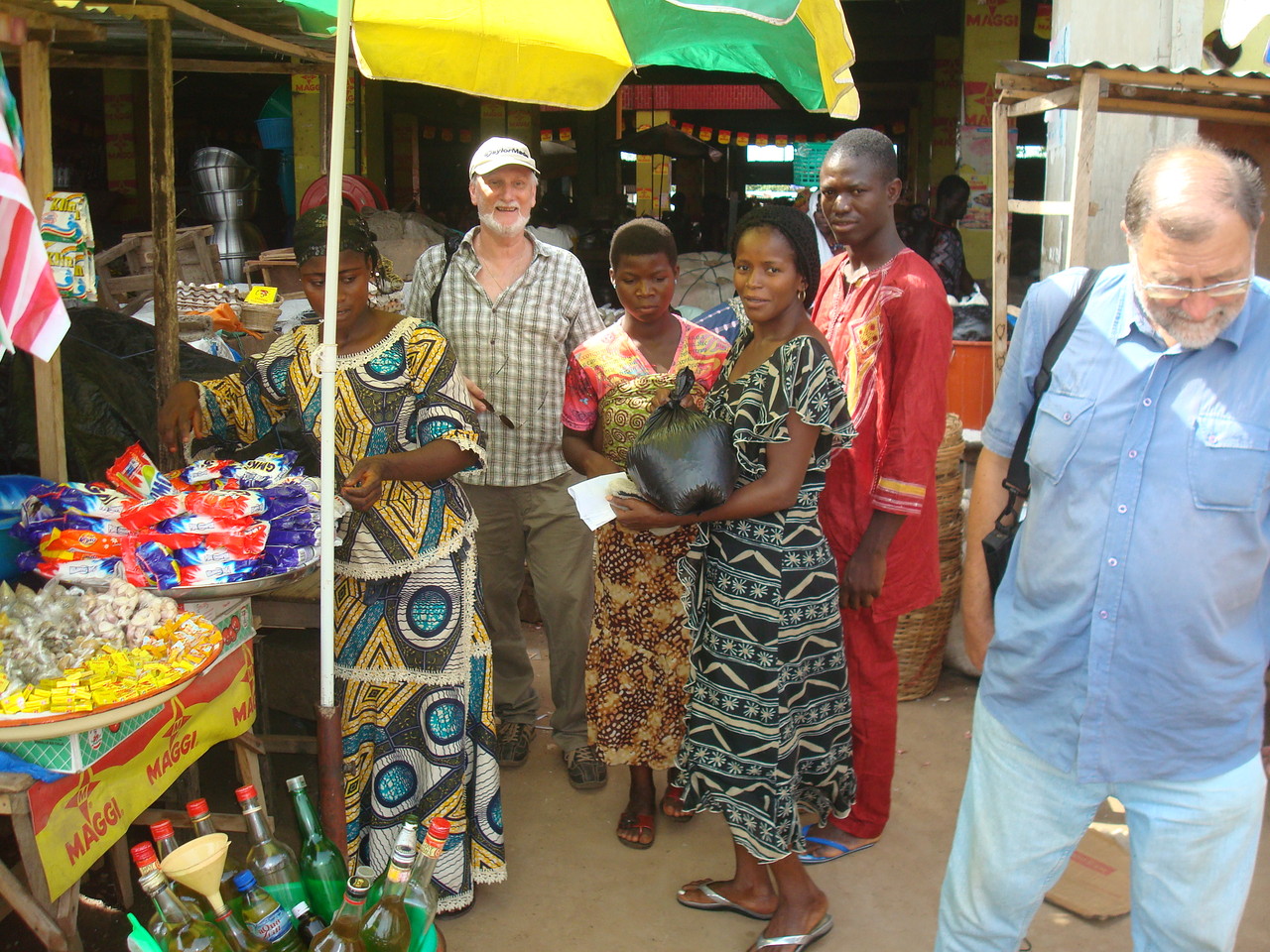 Stand de tissus au marché