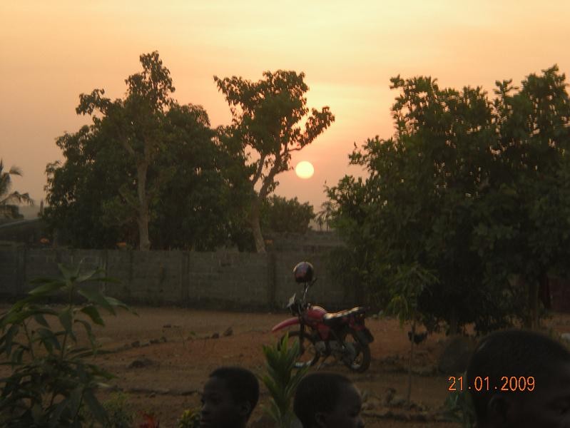 Coucher de soleil sur le foyer
