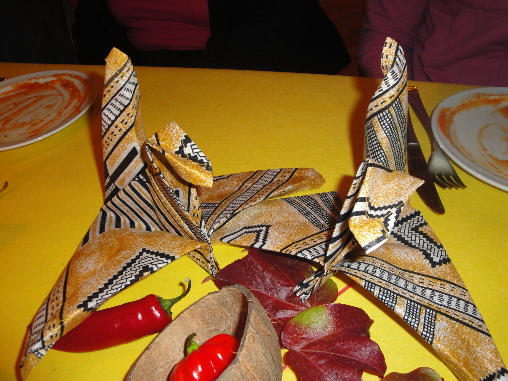 Des serviettes en forme de cygne