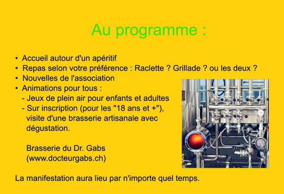 Programme du repas de soutien 2016