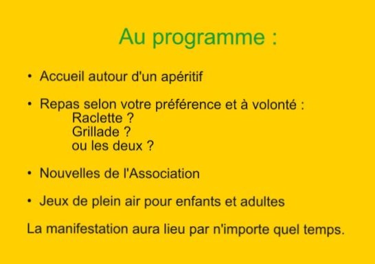 Invitation au repas de soutien 2018