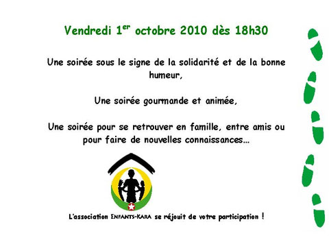 Programme de la soirée de soutien