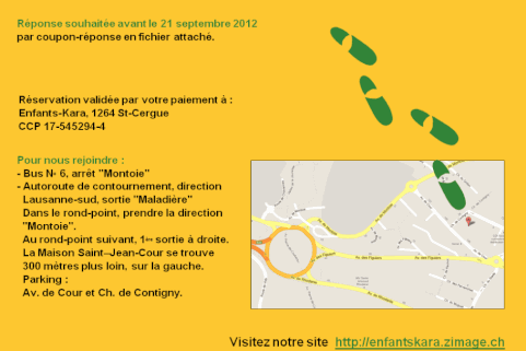 Plan d’accès à la soirée 2012